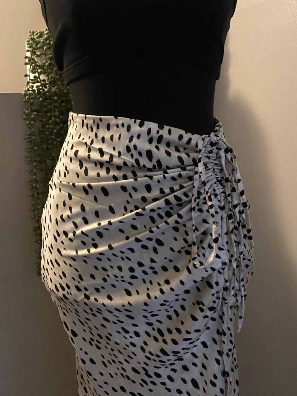 Leopard Drawstring Slit Skirt - Picture 8 of 10